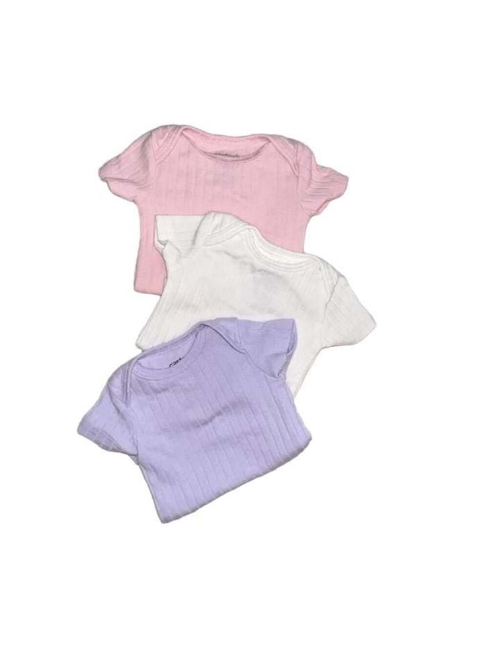Ribbed Onesies Size Newborn 0m Pink White Purple